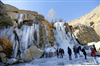 تصویر انجماد آبشار گنجنامه همدان برای اولین بار در دو دهه گذشته 
