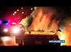 تصویر عملیات نجات مردی در خودروی درحال انفجار | تصاویر دوربین روی لباس پلیس  / فیلم