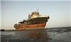 تصویر یک کشتی حامل تجهیزات پارس جنوبی در نزدیکی بندر عسلویه غرق شد